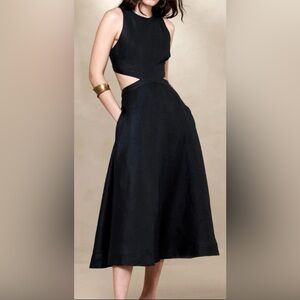 Banana Republic Chic Black Midi Dress Size 10